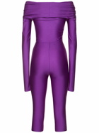 THE ANDAMANE Kendall Shiny Lycra Long Sleeve Jumpsuit