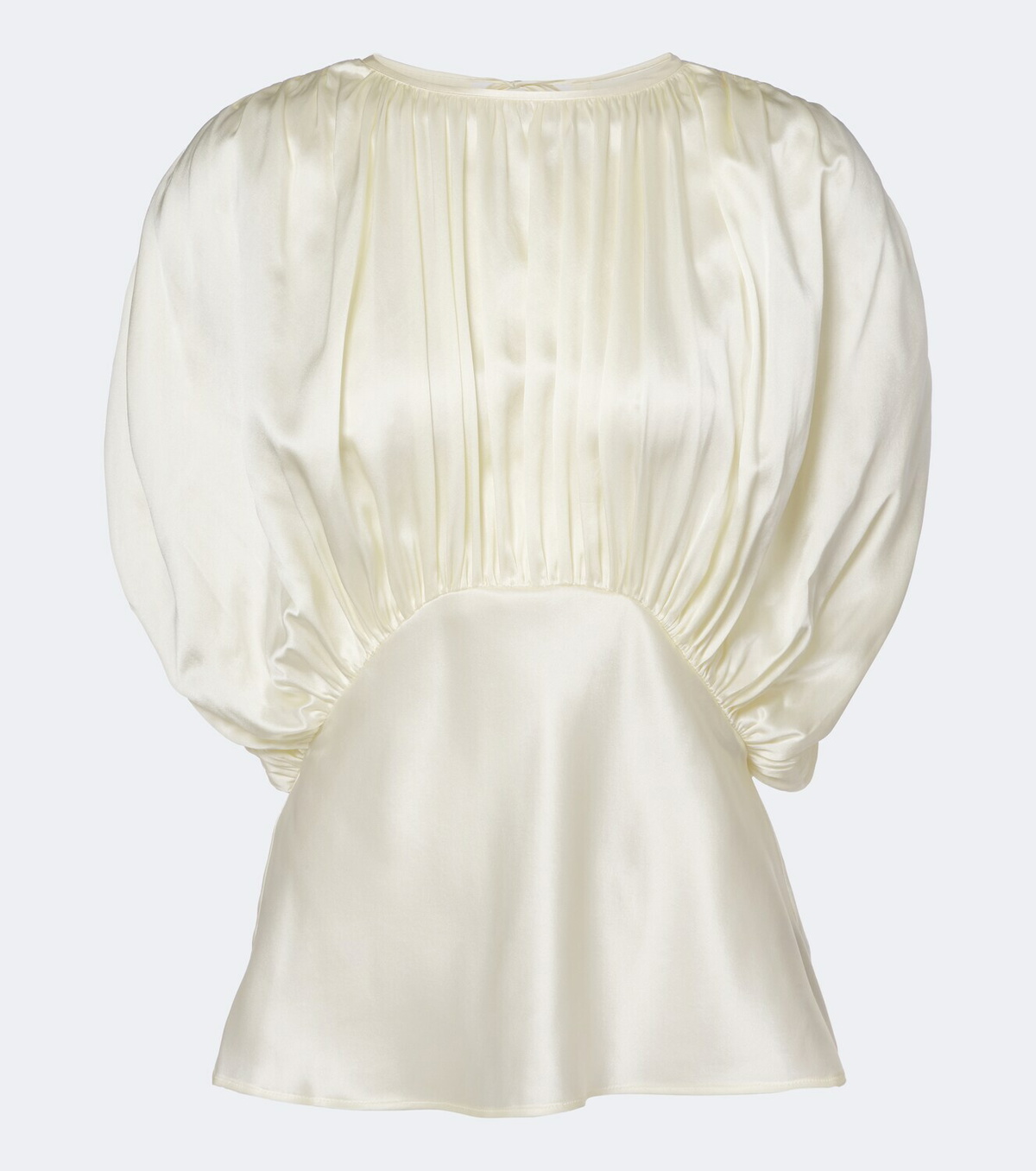 Tove Peta draped peplum silk satin top