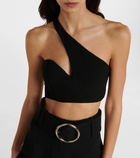 Mônot Cutout crêpe crop top