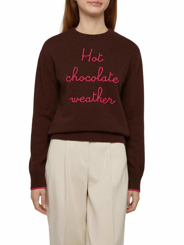 Photo: MC2 Saint Barth Brown Sweater New Queen With Hot Chocolate Weather Embroidery
