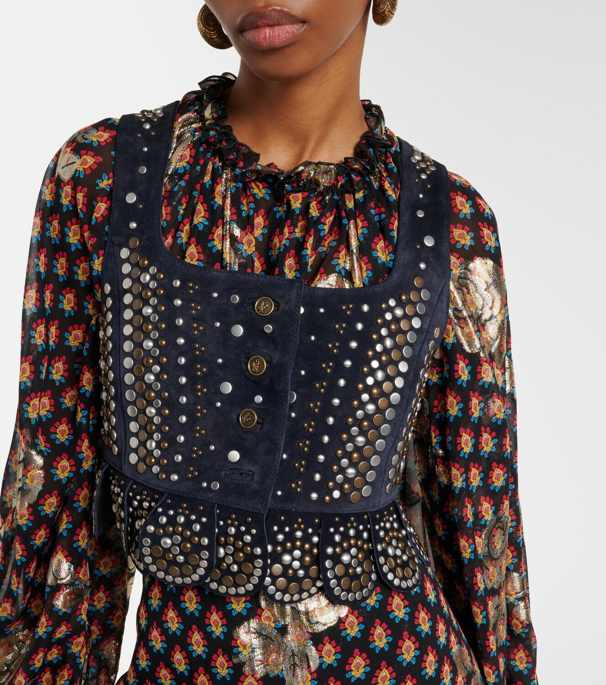 Etro Studded suede vest