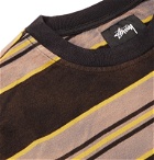 Stüssy - Striped Cotton-Jersey T-Shirt - Brown