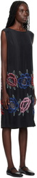 Bode Black Poppy Minidress