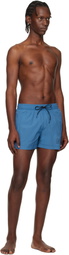 BOSS Blue Outline Logo Print Swim Shorts