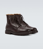 Brunello Cucinelli - Shearling-lined leather lace-up boots