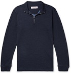 Orlebar Brown - Neilson Slim-Fit Merino Wool-Blend Jersey Half-Zip Sweatshirt - Blue