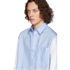 JW Anderson Blue Drawstring Logo Stripe Shirt