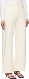 Levi's Off-White Ribcage Wide Leg Jeans