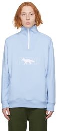 Maison Kitsuné Blue Puma Edition Half-Zip Sweatshirt