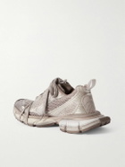 Balenciaga - 3XL Distressed Mesh and Rubber Sneakers - Neutrals