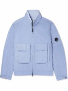 C.P. Company - Logo-Appliquéd Garment-Dyed Nylon Jacket - Blue