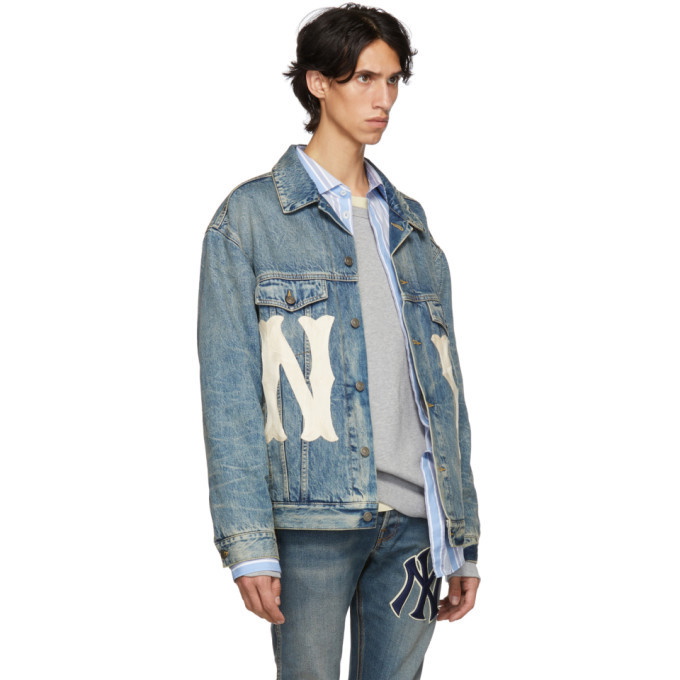 Gucci Ny Yankees Bomber Jacket in Blue for Men