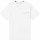 Thom Browne Men's Oversized Stripe Pocket T-Shirt in White