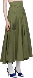 Talia Byre Khaki Pocket Maxi Skirt