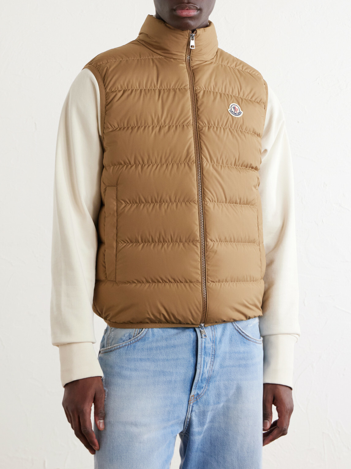 Moncler - Logo-Appliquéd Quilted Shell Down Gilet - Brown
