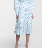 Rodarte - Polka-dot high-rise silk midi skirt