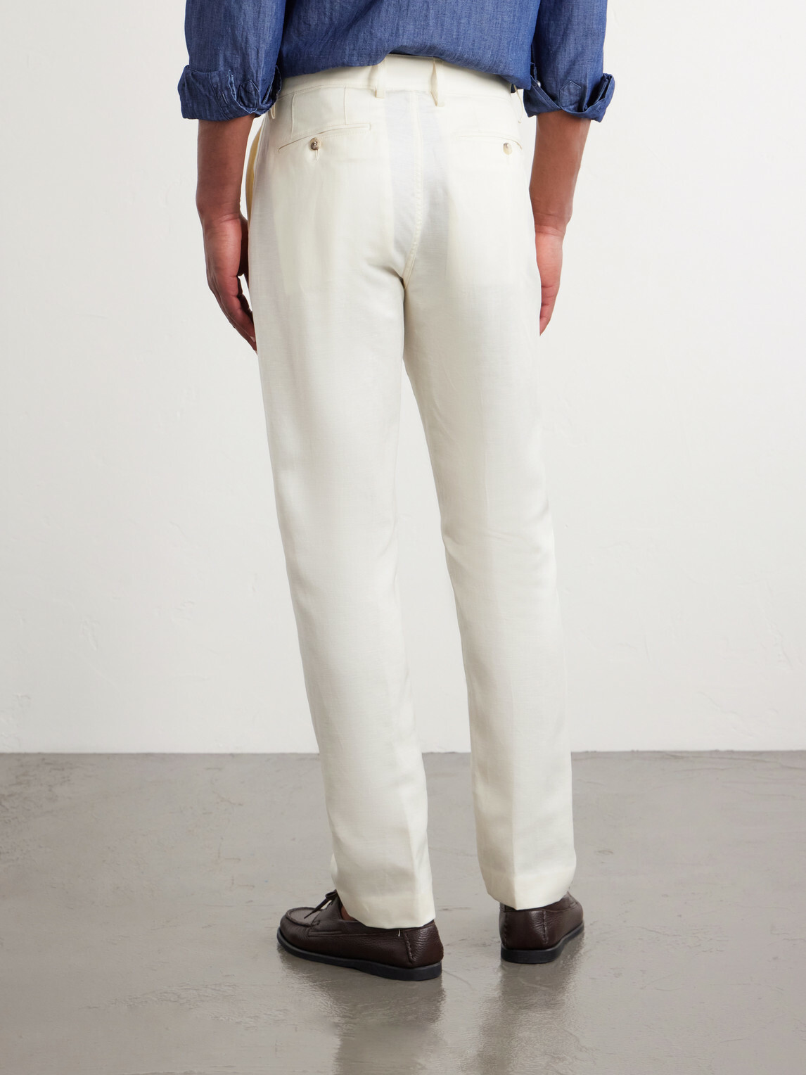 Canali - Straight-Leg Wool and Linen-Blend Twill Suit Trousers - White