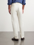 Canali - Straight-Leg Wool and Linen-Blend Twill Suit Trousers - White