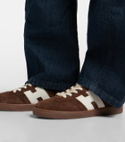 Hogan H647 leather-trimmed suede sneakers