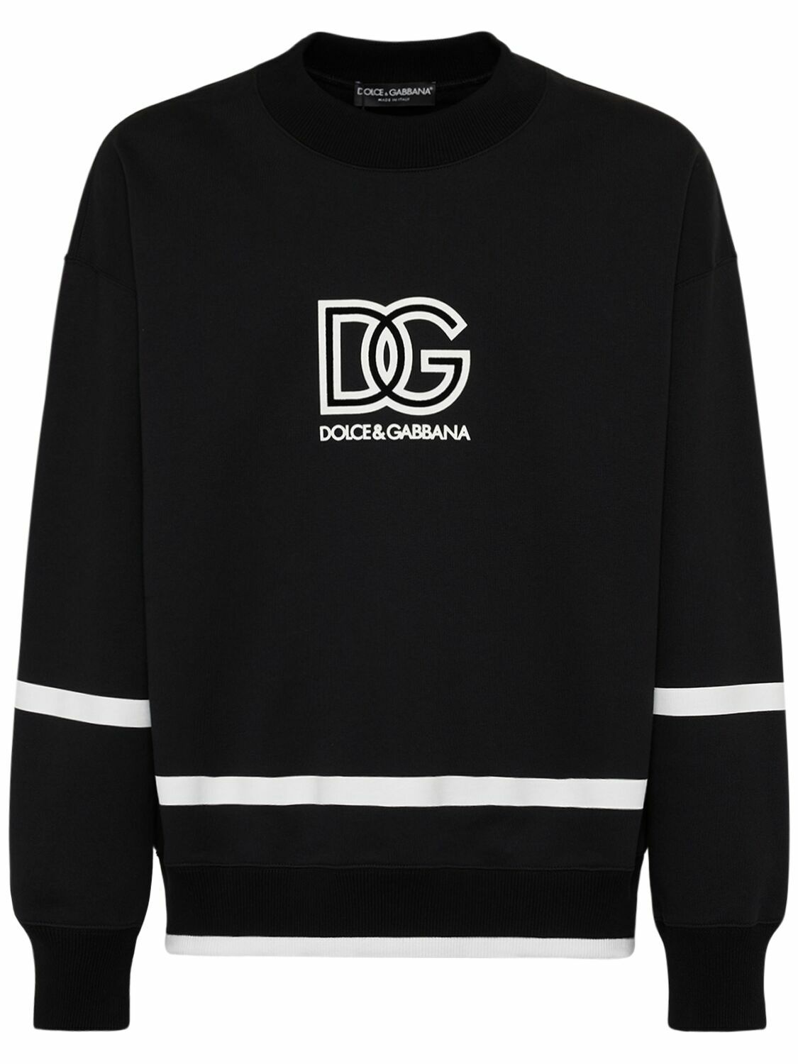 Photo: DOLCE & GABBANA - Logo Cotton Jersey Crewneck Sweatshirt