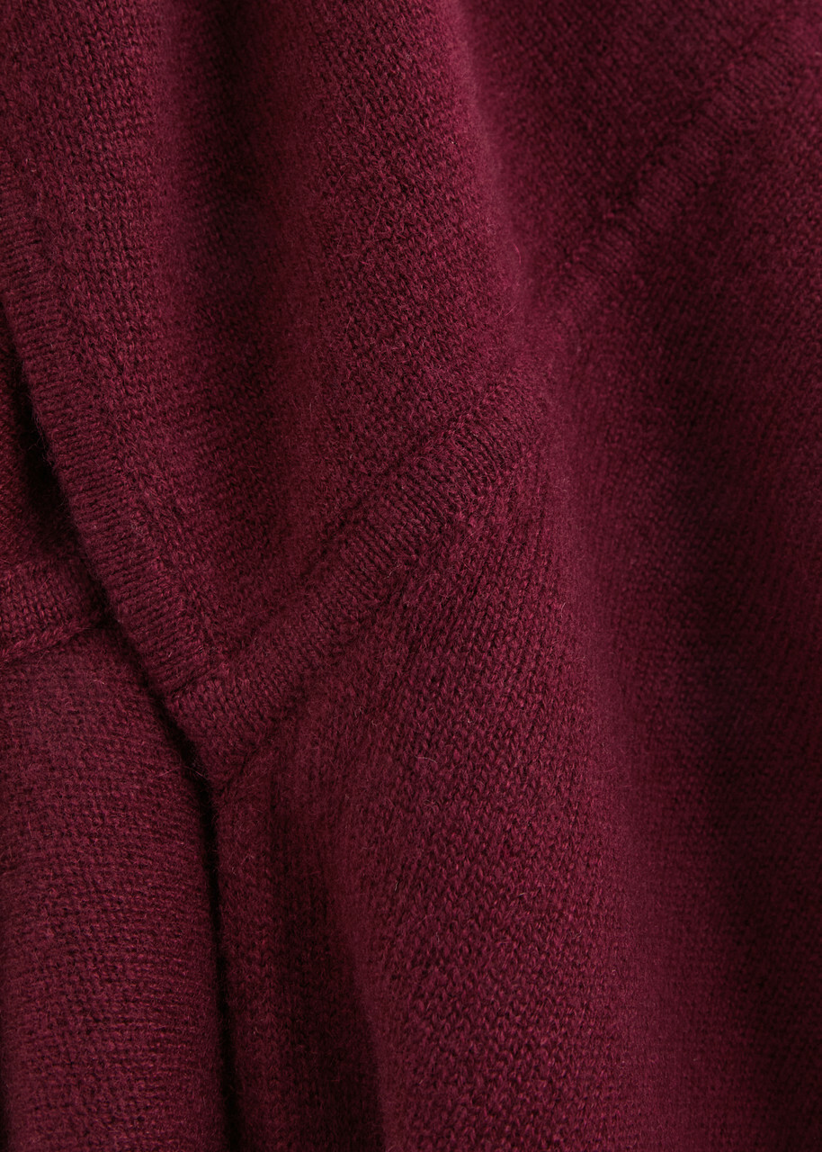 Lisa Yang Rina Hooded Cashmere Scarf - Burgundy - One Size