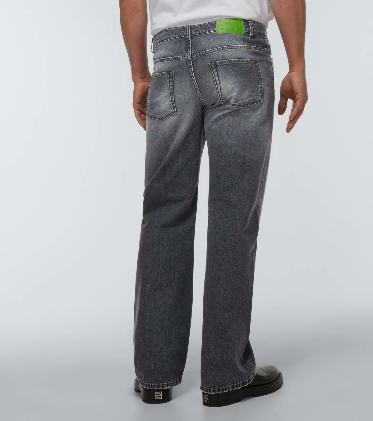 Due Diligence Wide-leg distressed jeans