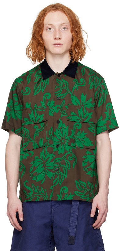 Photo: sacai Green & Brown Floral Shirt
