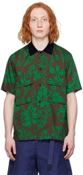 sacai Green & Brown Floral Shirt