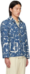 HARAGO Off-White & Navy Kantha Jacket