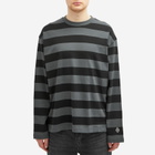 Uniform Bridge Men's Stripe Long Sleeve T-Shirt in Black Stripe