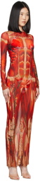 Jean Paul Gaultier Red 'The Écorché' Maxi Dress