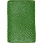 Bottega Veneta Green Debossed Card Holder