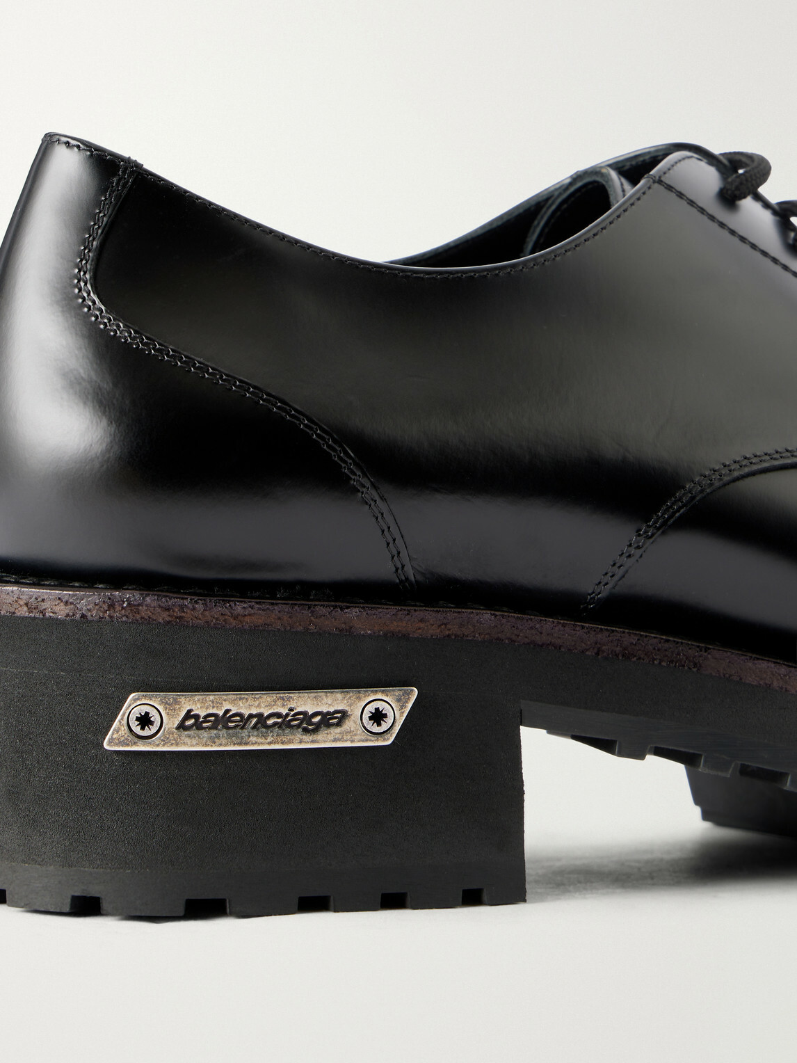 Balenciaga - Venom Leather Derby Shoes - Black