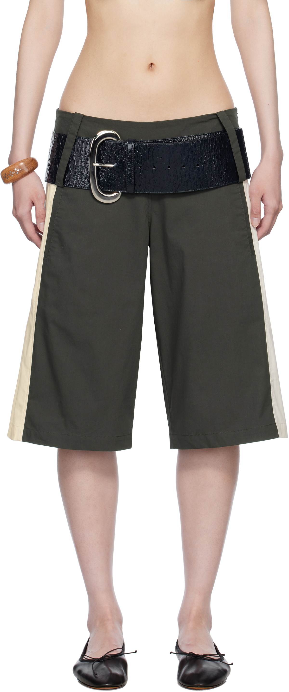 Belle The Label Gray Paneles Shorts