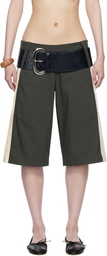 Belle The Label Gray Paneles Shorts