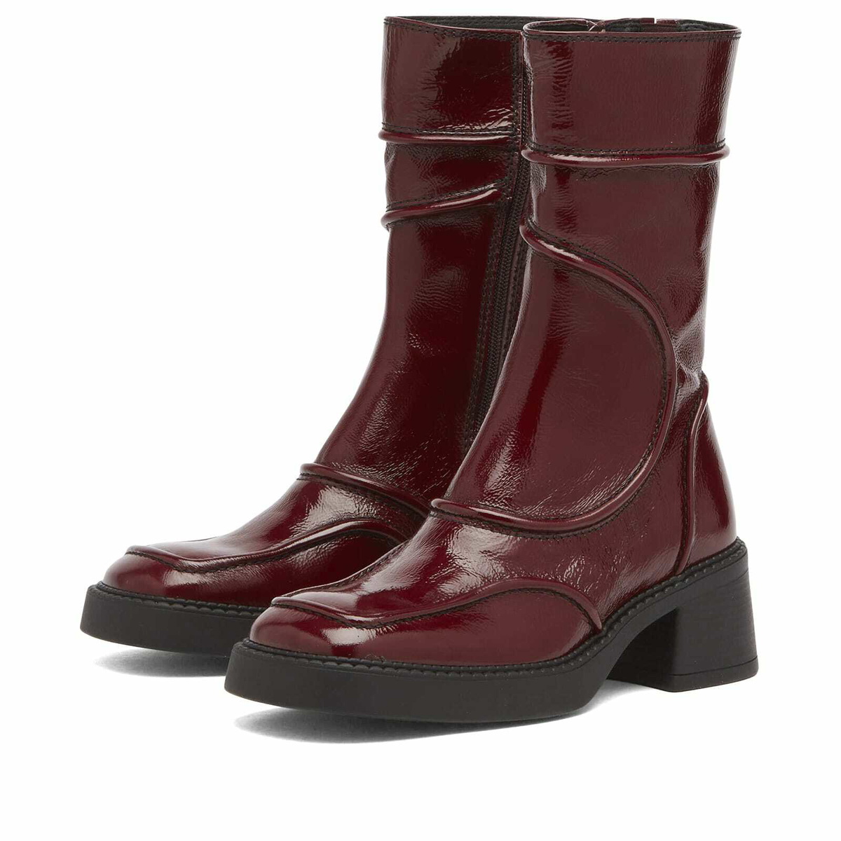 MIISTA Women's Malene Burgundy Ankle Boot in Red