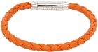 Bottega Veneta Orange Braid Leather Bracelet