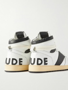 Rhude - Rhecess Colour-Block Distressed Leather High-Top Sneakers - White