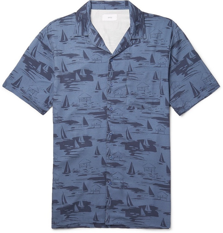 Photo: Onia - Vacation Camp-Collar Printed Woven Shirt - Navy