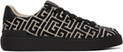 Balmain Black & Off-White B-Court Jacquard Monogram Sneakers