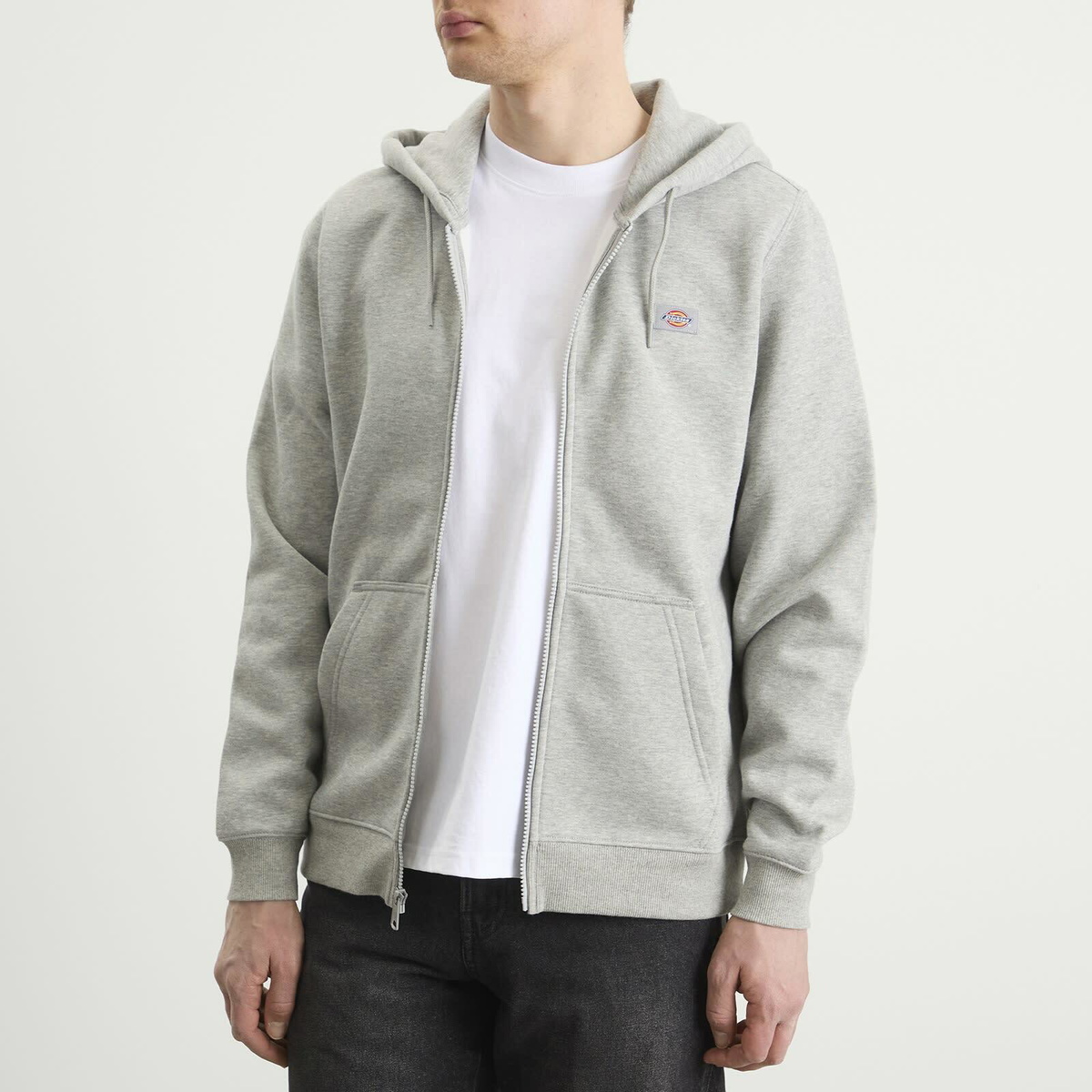 Dickies Men's Oakport Zip Hoodie in Heather Grey