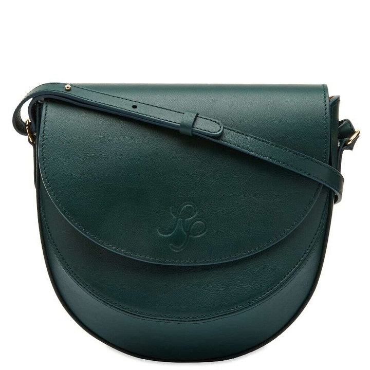 Photo: Rejina Pyo Midi Crossbody in Smooth Leather Forest