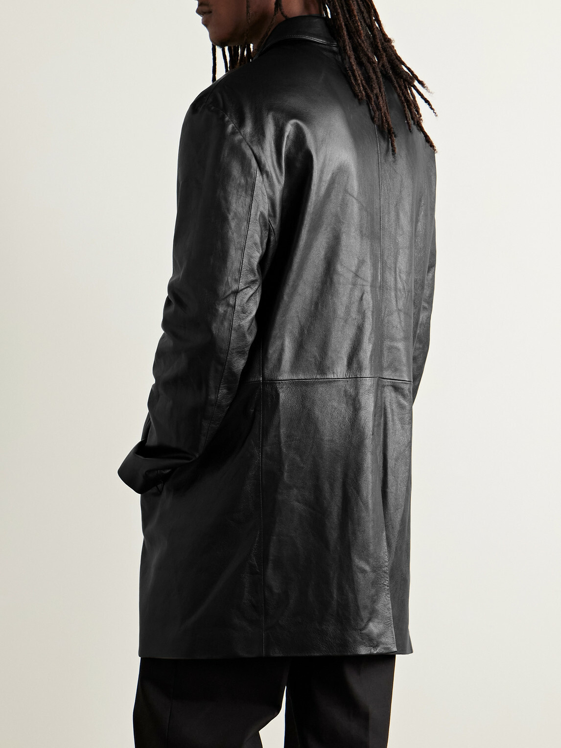 Balenciaga - Leather Coat - Black