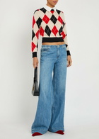 Alice + Olivia Coralann Layered Argyle Wool-blend top Multicoloured 1