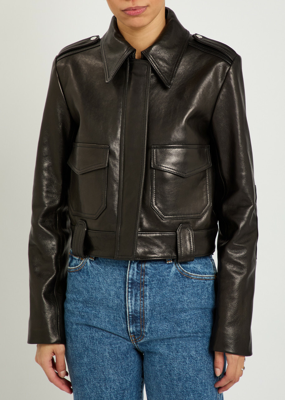 Khaite Cordelia Leather Jacket Black