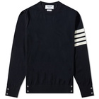 Thom Browne Men's Classic Merino Crew Knit in Navy