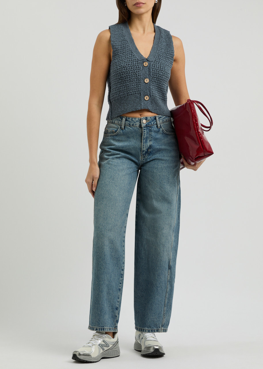 Free People Ava Cotton-blend Vest Indigo