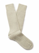 Berluti - Ribbed Cashmere Socks - Neutrals