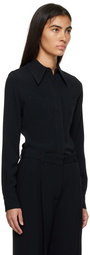 Victoria Beckham Black Spread Collar Shirt