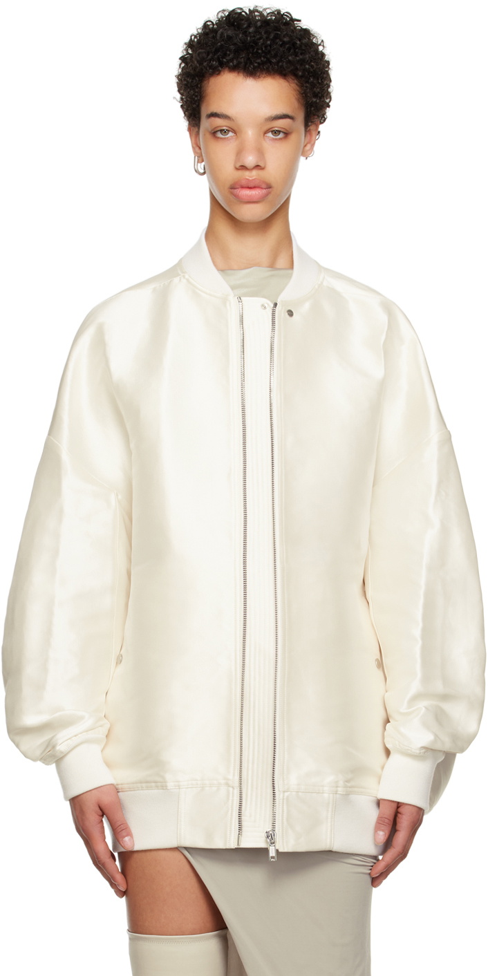 【関税&送料込み】Rick Owens 'Jumbo Peter Flight' White Bo Rick Owens White Jumbo Peter Bomber Jacket Rick Owens
